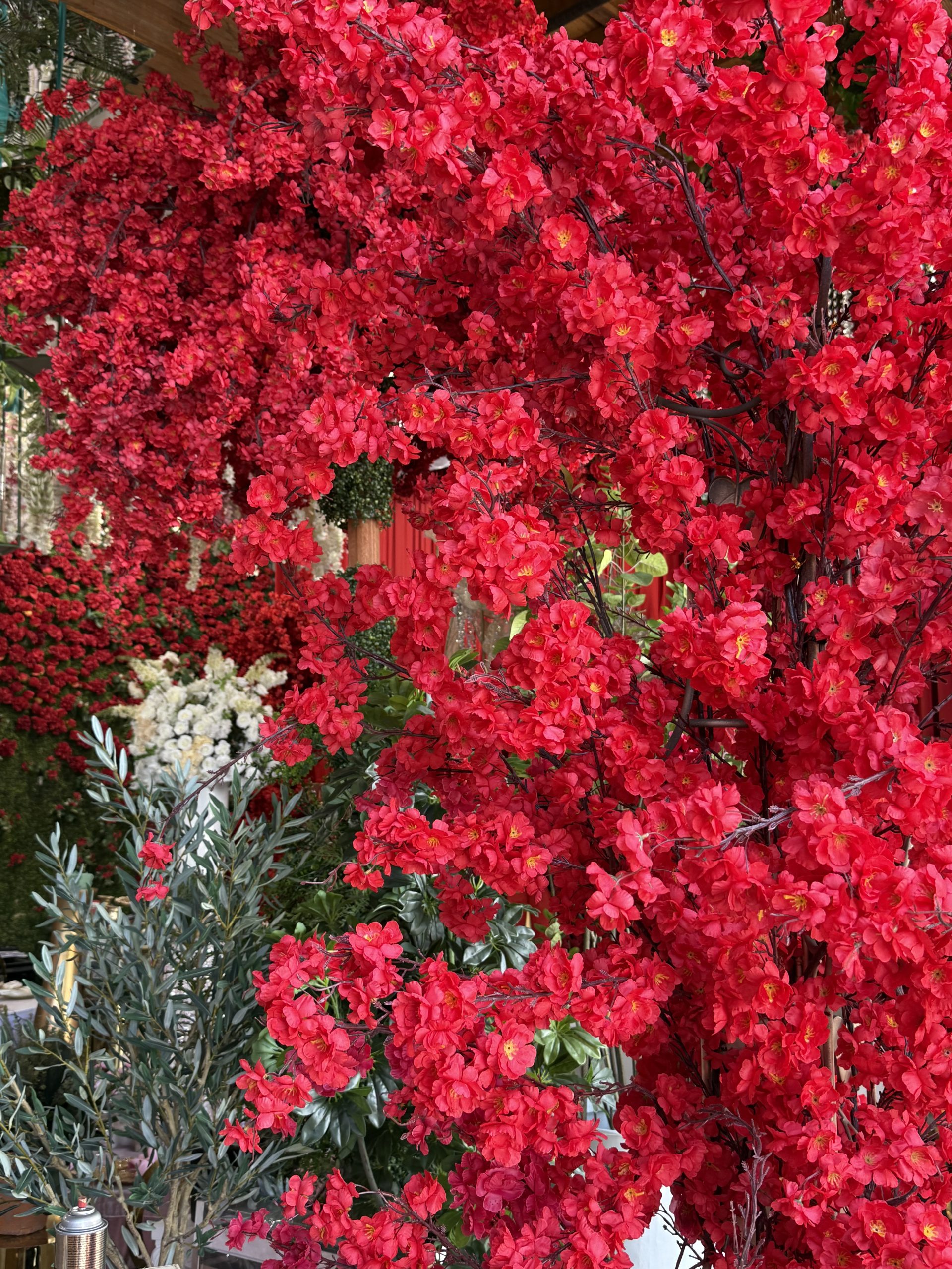 AxEr Events red cherry blossom wall display